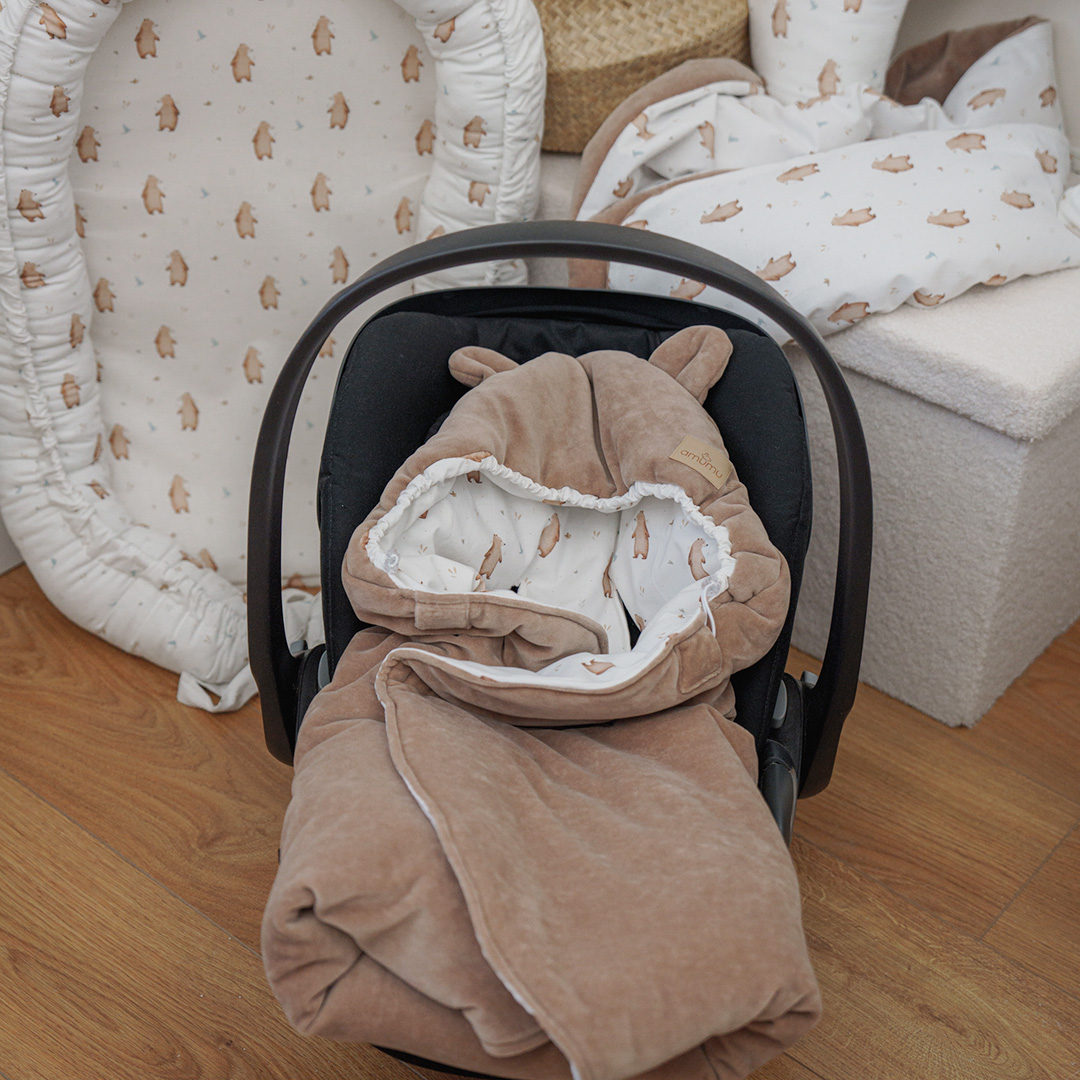 Otulacz do fotelika/kocyk welurowy do gondoli Miś Henry gallery 3