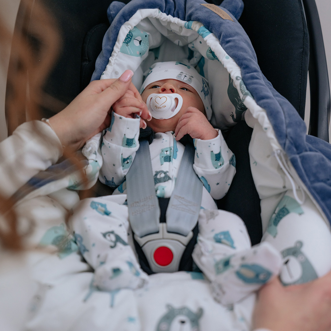 Otulacz do fotelika/kocyk welurowy do gondoli Pastelowe Misie gallery 3