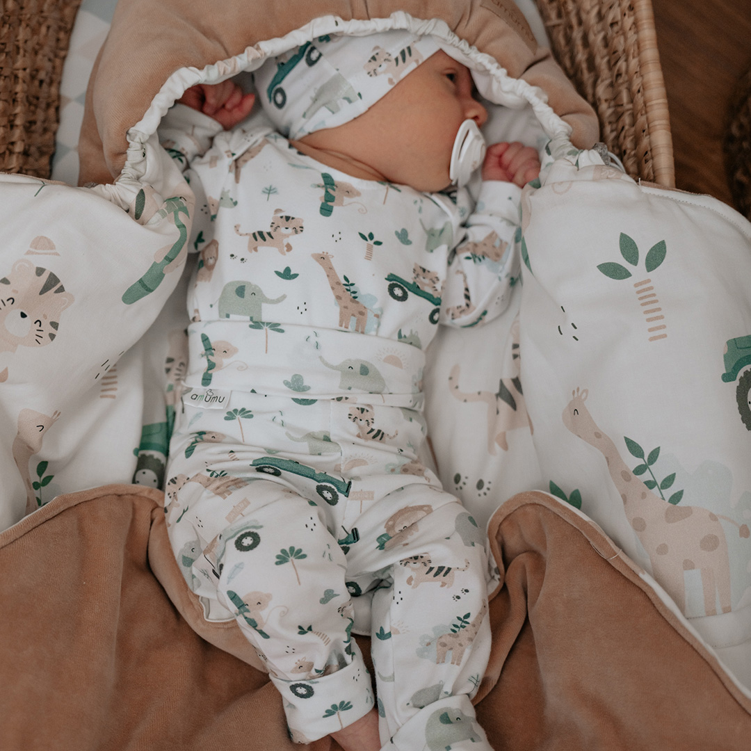 Otulacz do fotelika/kocyk welurowy do gondoli Safari latte gallery 10