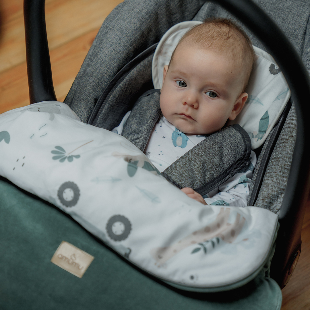 Kocyk do fotelika i wózka/półśpiworek welurowy Safari latte gallery 5