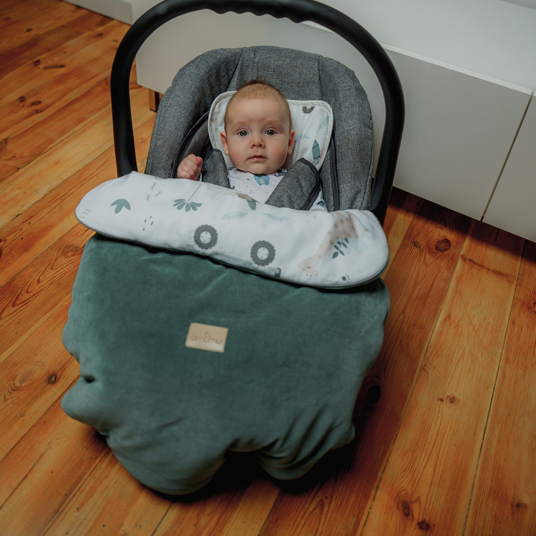 Kocyk do fotelika i wózka/półśpiworek welurowy Zaczarowane Dalie gallery 4