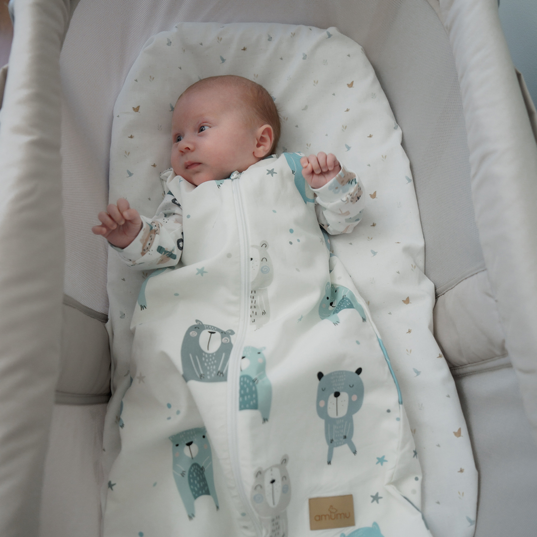 Śpiworek do spania dla noworodka 2.5 TOG Pastelowe Misie 0-2 M gallery 11