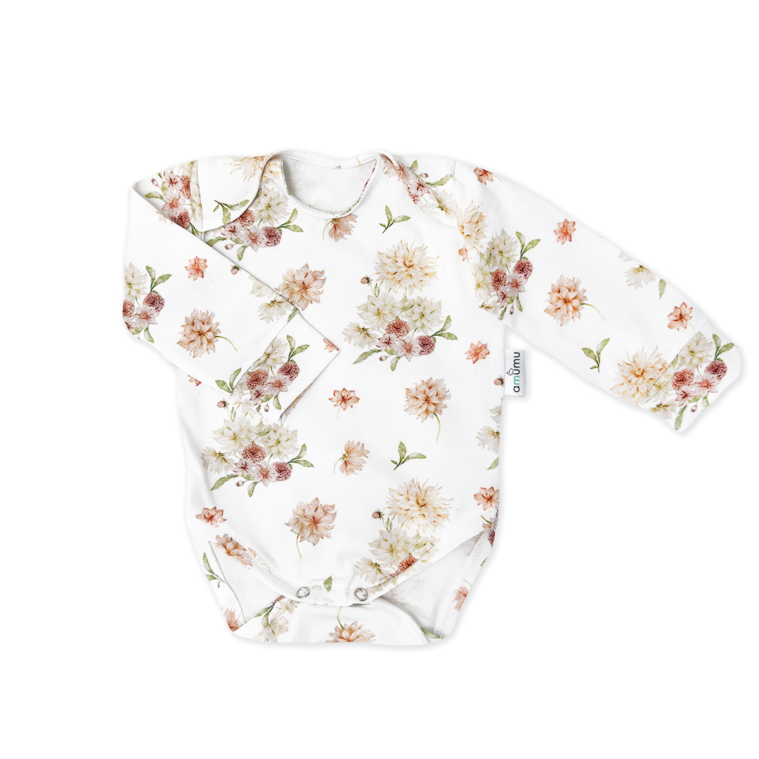 Body niemowlęce z długim rękawem Zaczarowane Dalie