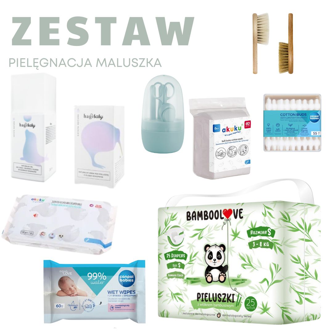 Zestaw wyprawkowy pielęgnacja maluszka mięta