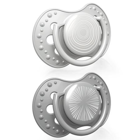 Smoczek silikonowy dynamiczny LOVI 0-3-m Harmony Szary