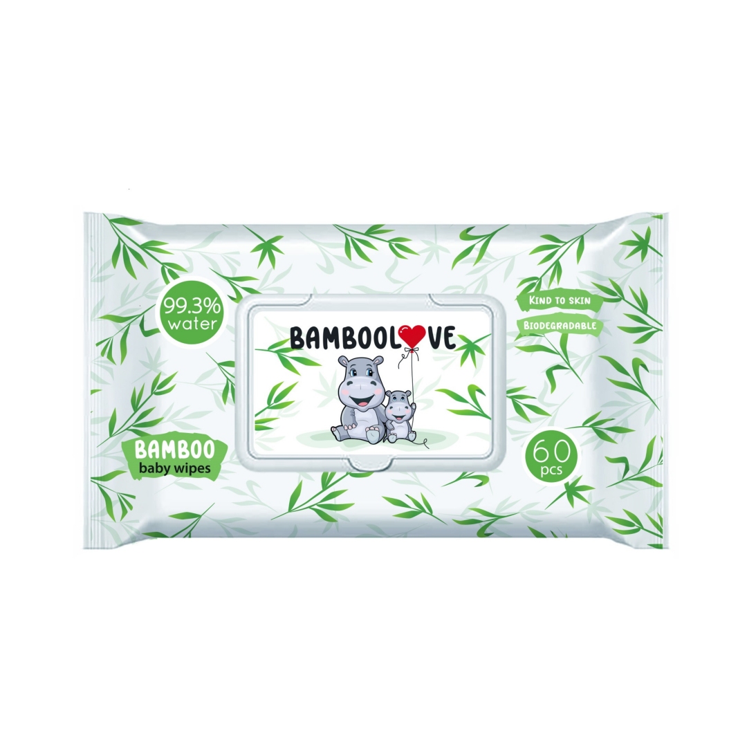 Bambusowe chusteczki nawilżane 99.3% wody 60 szt. image 1
