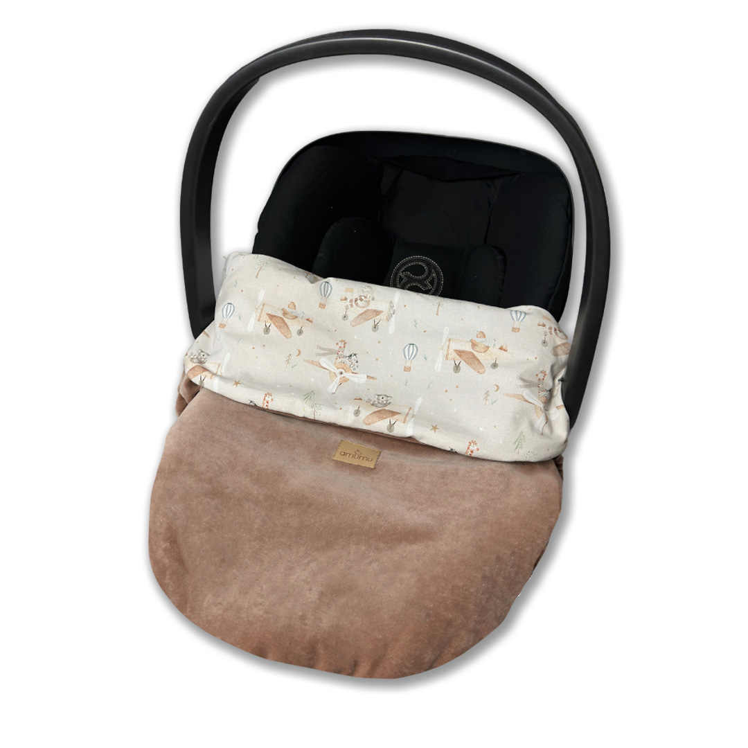 Kocyk do fotelika i wózka/półśpiworek welurowy Śpiulkolot