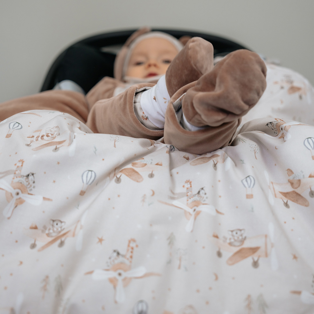 Otulacz do fotelika/kocyk welurowy do gondoli Śpiulkolot gallery 4