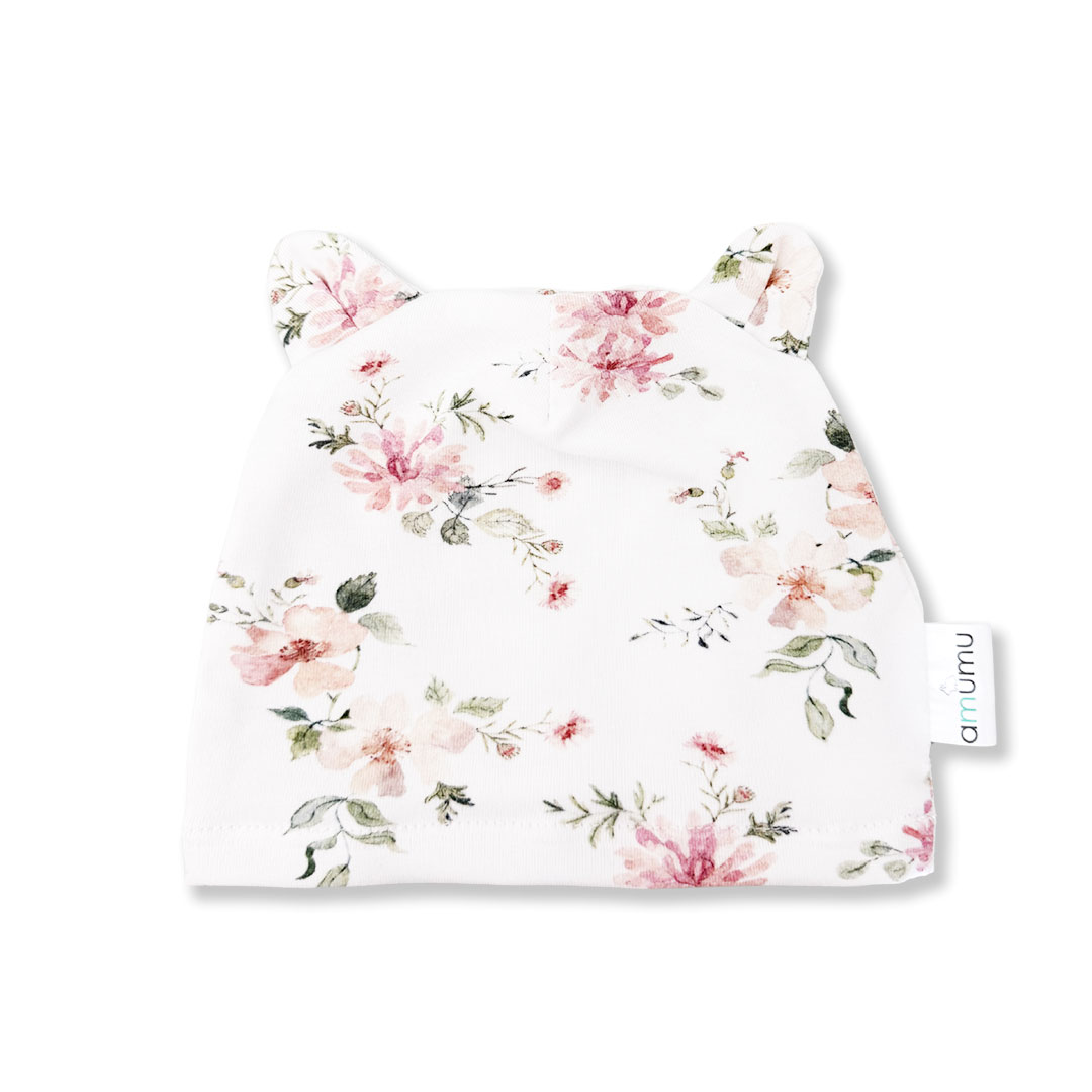 Czapeczka niemowlęca z uszami Magiczny Ogród 3-6m