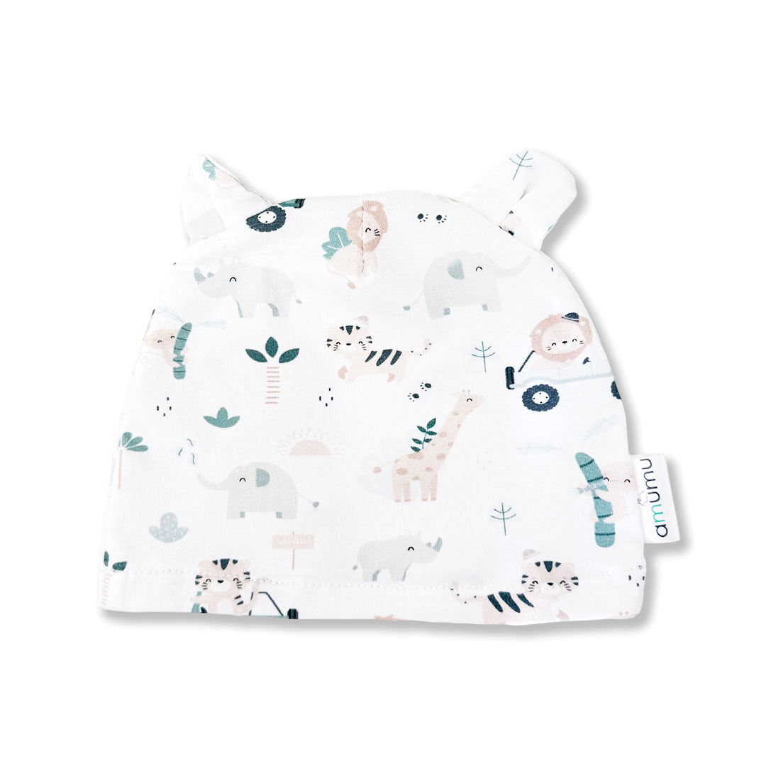 Czapeczka dla niemowlaka z uszami Safari 3-6m