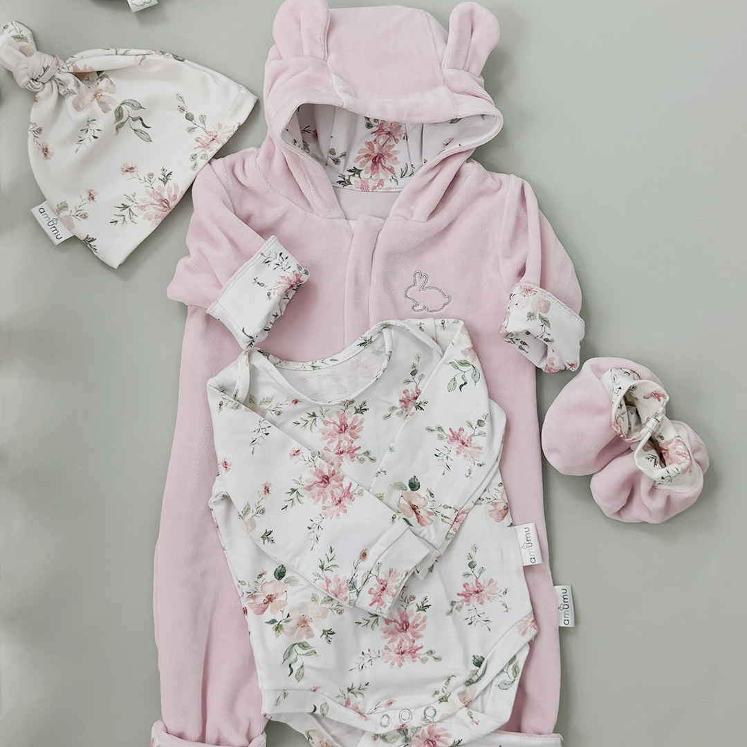 Buciki niechodki niemowlęce Magiczny Ogród pudrowy róż gallery 1