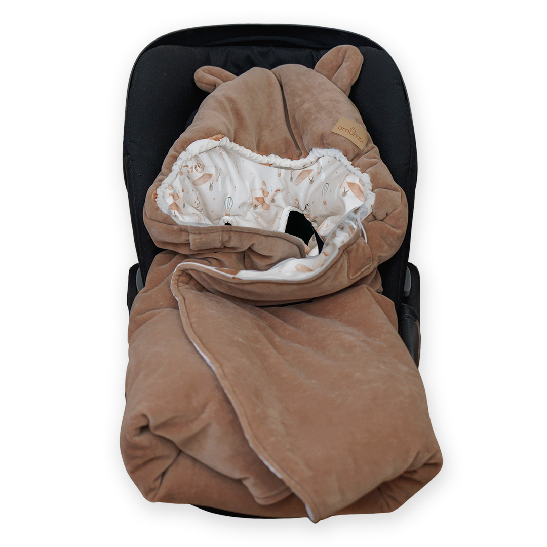 Otulacz do fotelika/kocyk welurowy do gondoli Śpiulkolot