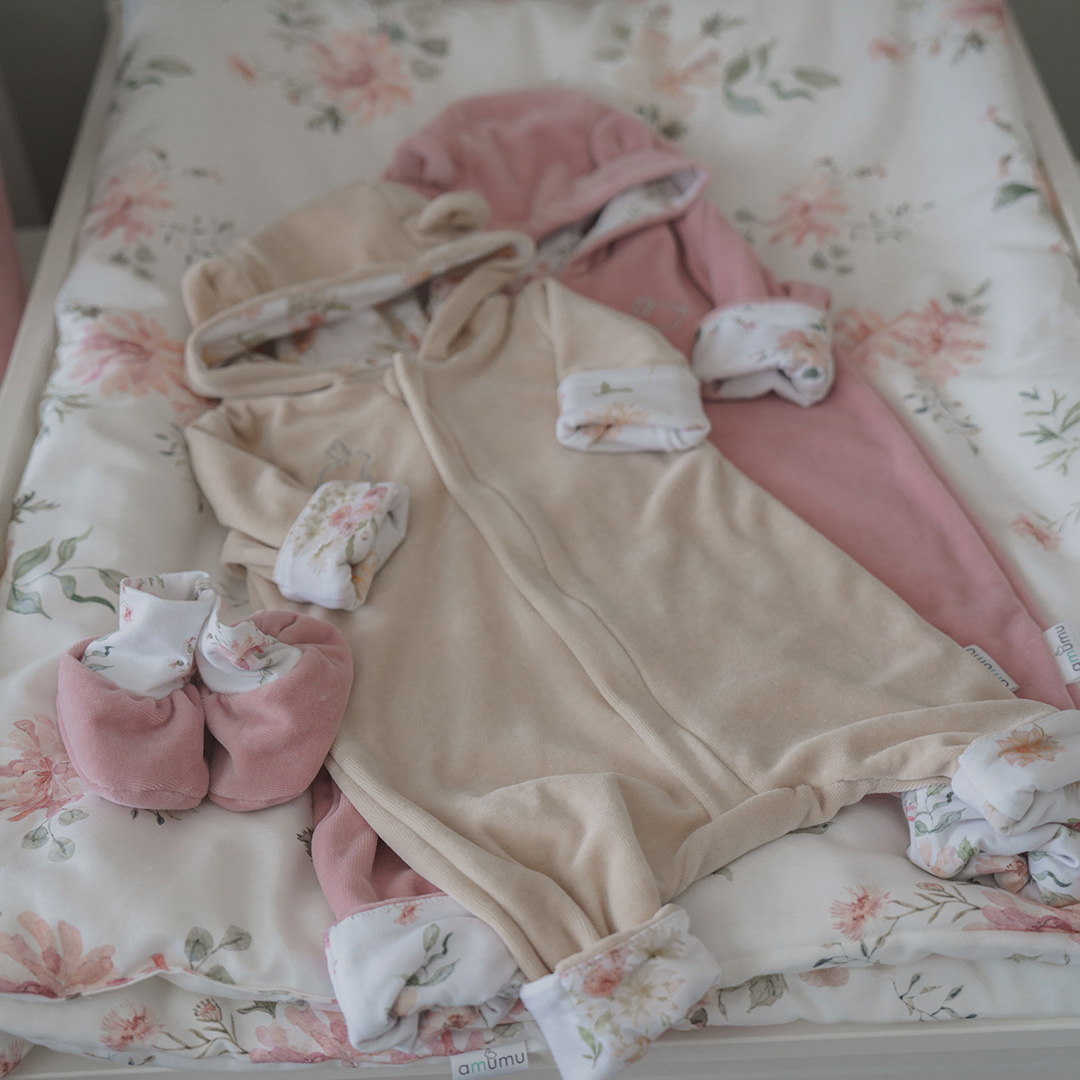 Kombinezon niemowlęcy welurowy Zaczarowane Dalie gallery 8