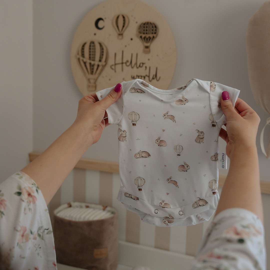 Body niemowlęce z krótkim rękawem Króliczek Teodor image 4