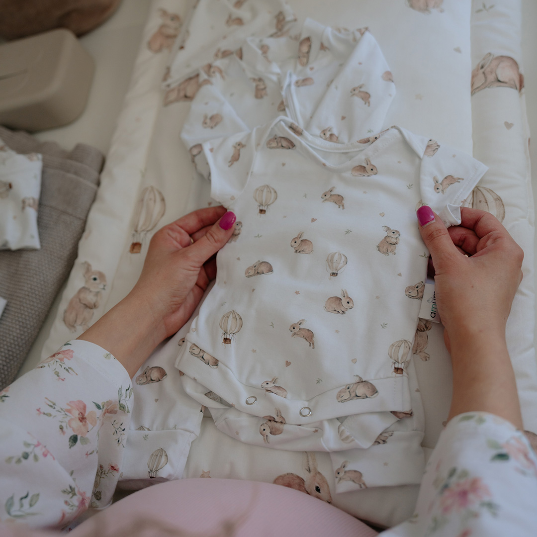 Body niemowlęce z krótkim rękawem Króliczek Teodor image 2