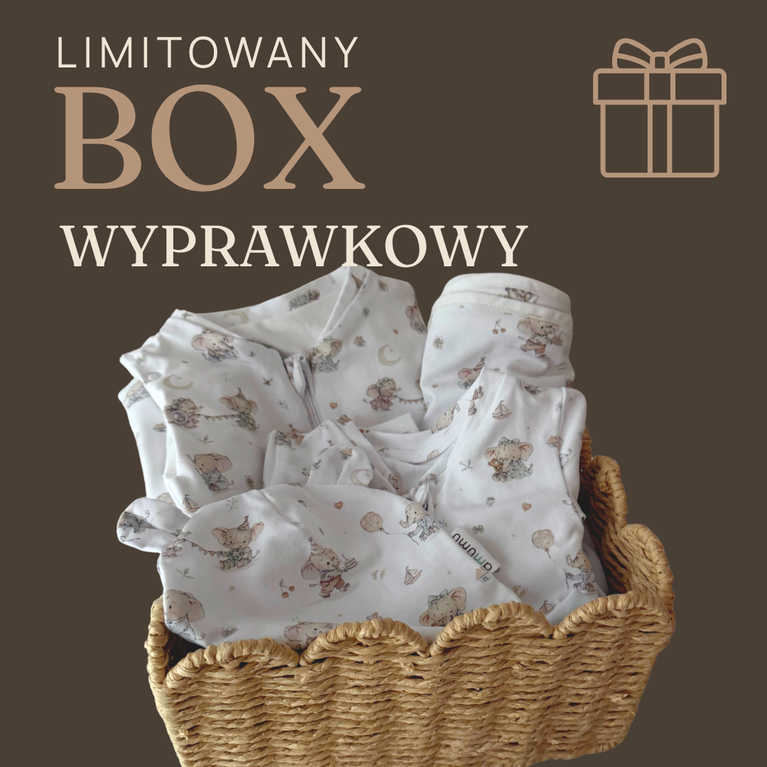 Box wyprawkowy Świętujące Słoniki - limitowana edycja