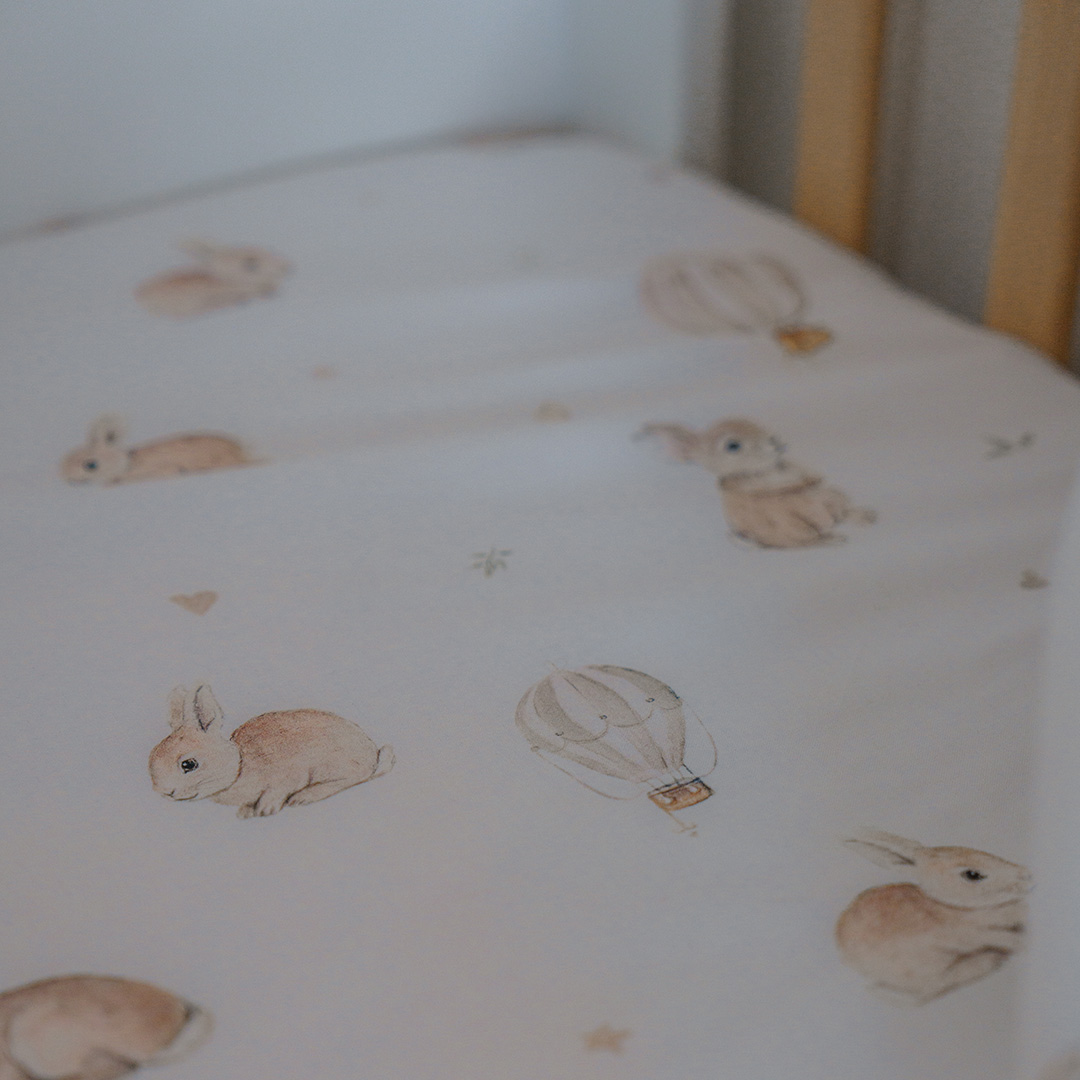 Prześcieradło z gumką do dostawki Króliczek Teodor 60x90 cm image 2