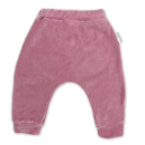 spodnie-welurowe-dla-niemowlaka-ciemny-roz-magiczny-ogrod