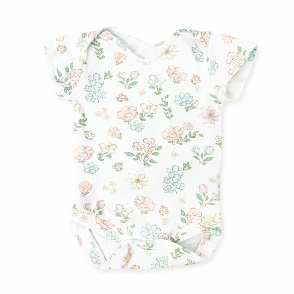 baby bodysuit with short sleeves florist