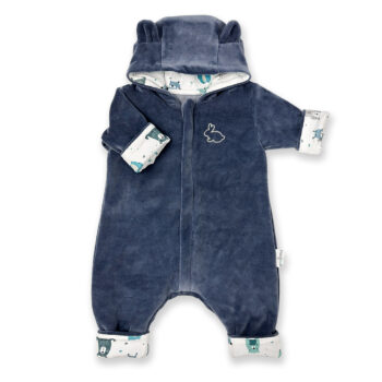 Velour baby jumpsuit Pastel Teddy Bears