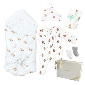 zestaw wyprawkowy do szpitala dla noworodka mis henry