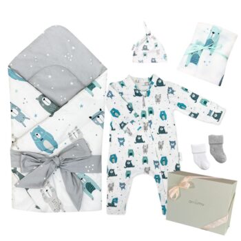 zestaw wyprawkowy do szpitala dla noworodka pastelowe