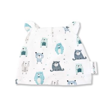 Baby cap with ears Pastel TeddyBears