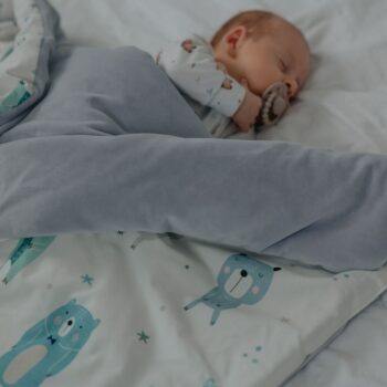 kocyk dla dziecka pastelowe misie szare (2)