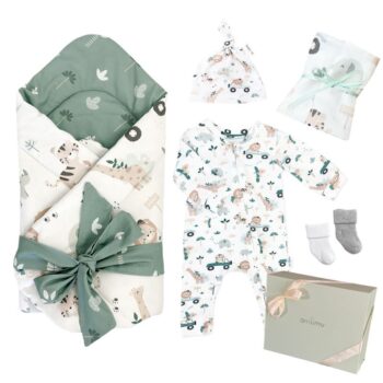 zestaw wyprawkowy do szpitala dla noworodka safari